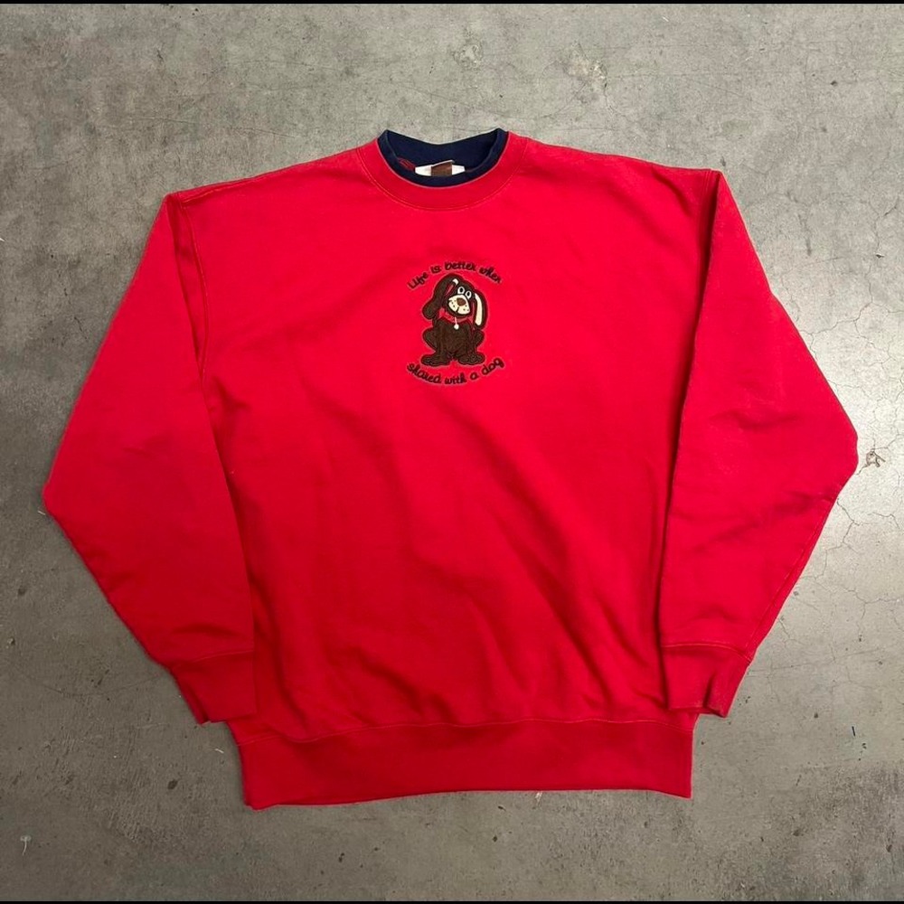 Vintage "Life is‎ better when shared with a dog" crew neck sweatshirt